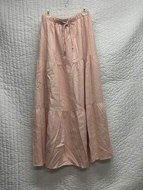 Abercrombie & Fitch Blush Pink Tiered cotton Maxi Skirt